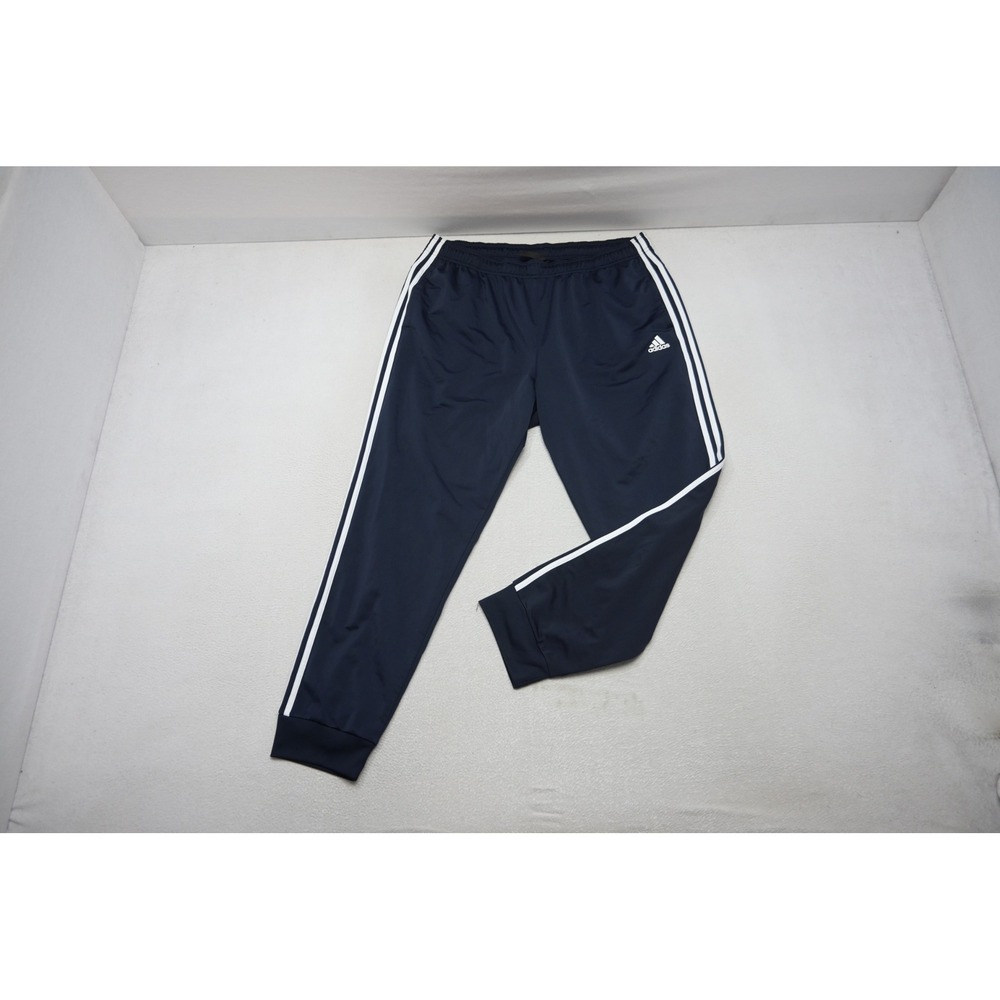 Adidas Track Sweat‎ Pants Mens Large  Blue Striped Joggers Activewear Excellent